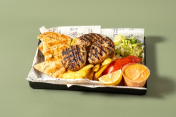 Μπιφτέκι κοτόπουλο μερίδα — Route Souvlaki